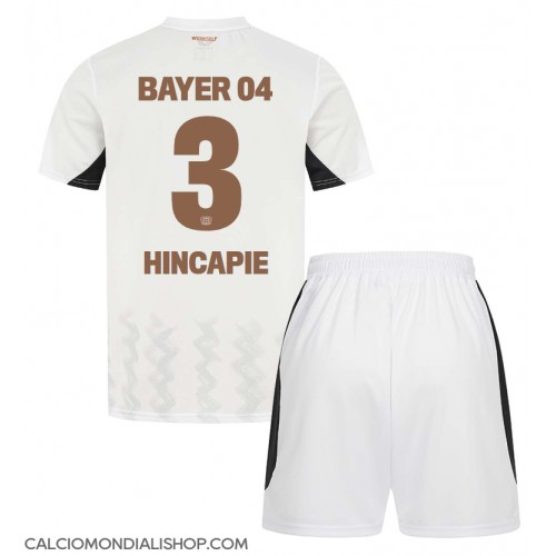 Maglie da calcio Bayer Leverkusen Piero Hincapie #3 Seconda Maglia Bambino 2024-25 Manica Corta (+ Pantaloni corti)